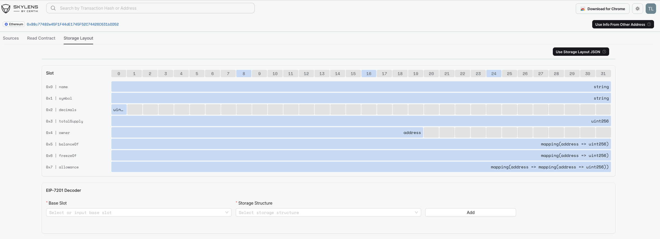 storage layout inspector